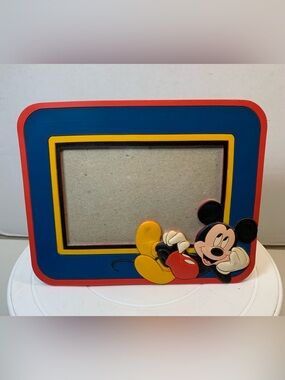 Vintage Disney Mickey Mouse photo red & blue picture frame.                 3737